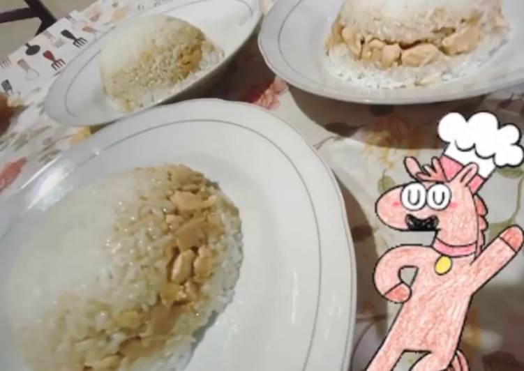 Cara Gampang Menyiapkan Nasi Ayam Jamur Tiram tanpa garam yang Enak Banget