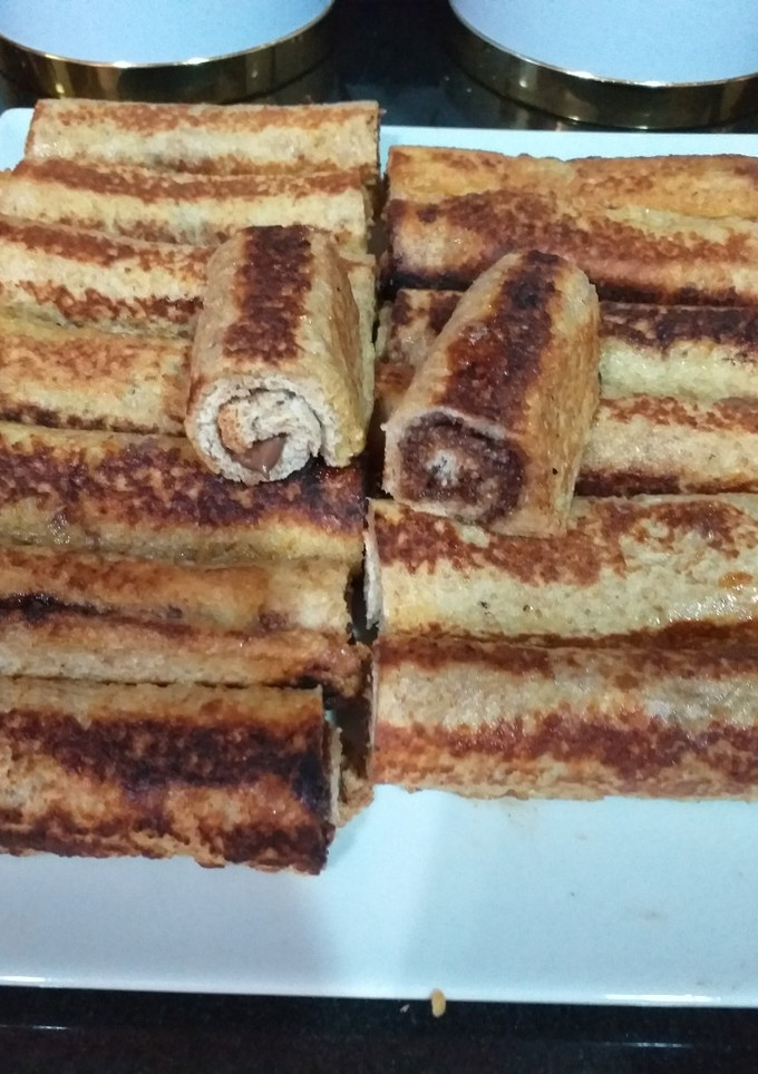 Una foto de Pan de molde rellenos con chocolate