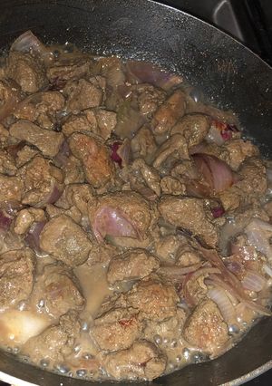 صورة لوصفة كبدة بقري على الصاج