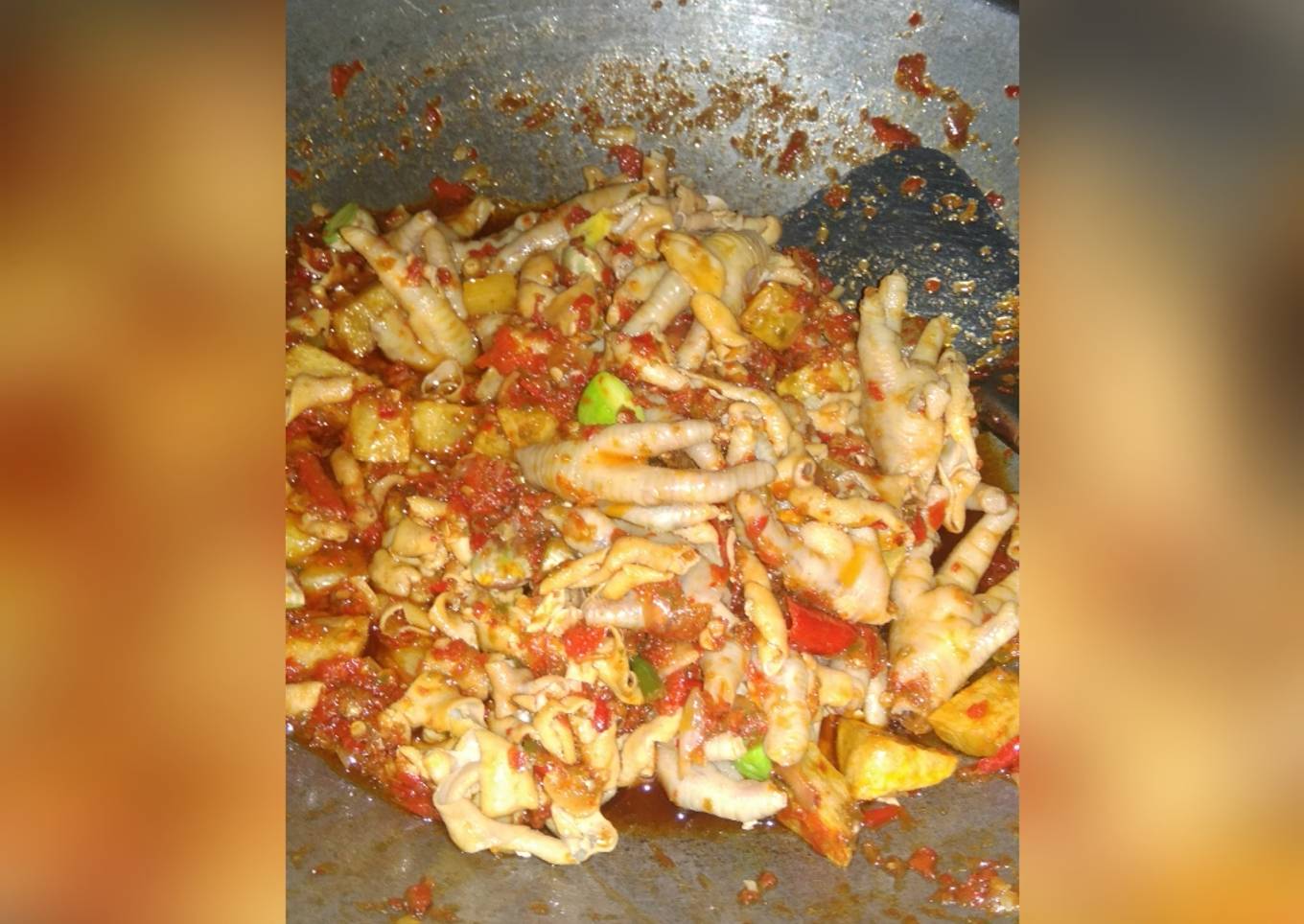 Sambal Kentang Usus Ceker Simpel