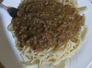Una foto de Carne molida en salsa