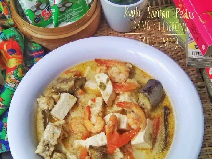 Cara Bikin Kuah Santan Pedas Udang 3 T (Terong Tahu Tempe) Istimewa