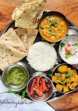A picture of Simple veg thali.
