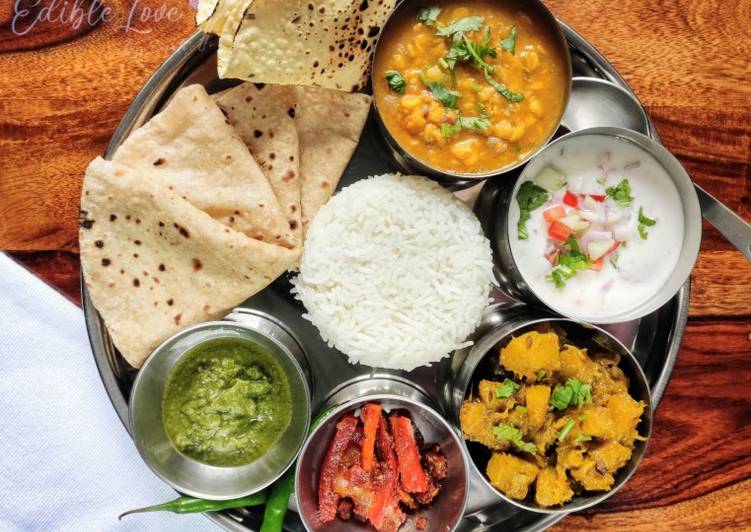 Recipe of Homemade Simple veg thali