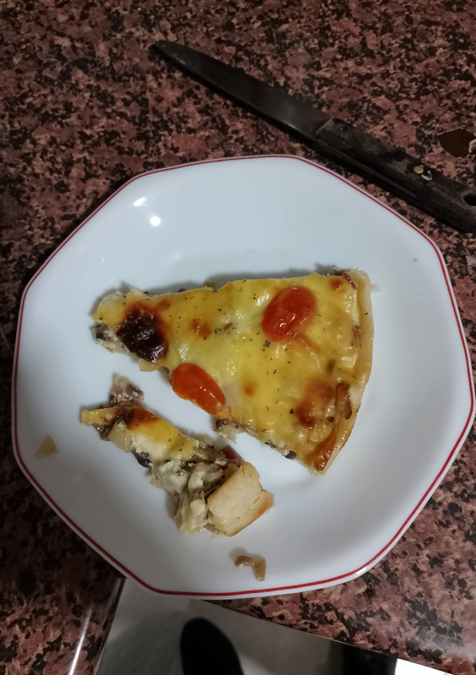 Una foto de Quiche de Bacon y Champiñones