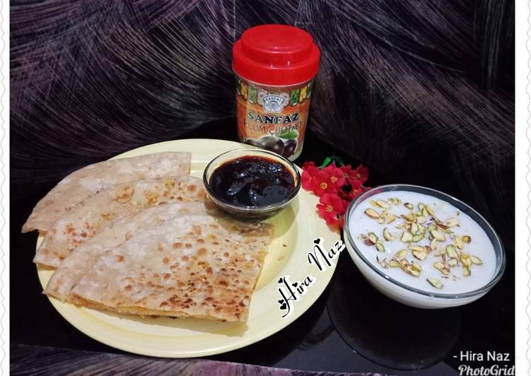 Easiest Way to Make Perfect Kheer.                          (Channay ki daal ka paratha with kheer and plum Chutney)