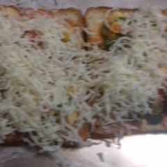 A picture of Baked bread pizza.