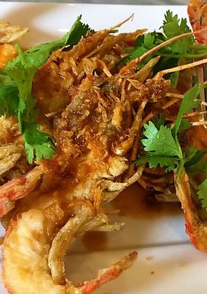 รูปของ กุ้งแม่น้ำทอดซอสกระเทียม