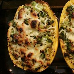 A picture of Spaghetti Squash Lasagna with Broccolini.