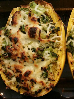 A picture of Spaghetti Squash Lasagna with Broccolini.