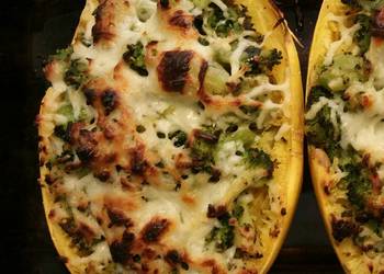 Easy Fast Cooking Spaghetti Squash Lasagna with Broccolini Savory Delicious Easy Fast Cooking Spaghetti Squash Lasagna with Broccolini Savory Delicious