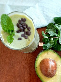 A picture of Mint chocolate-chip Avocado smoothie.
