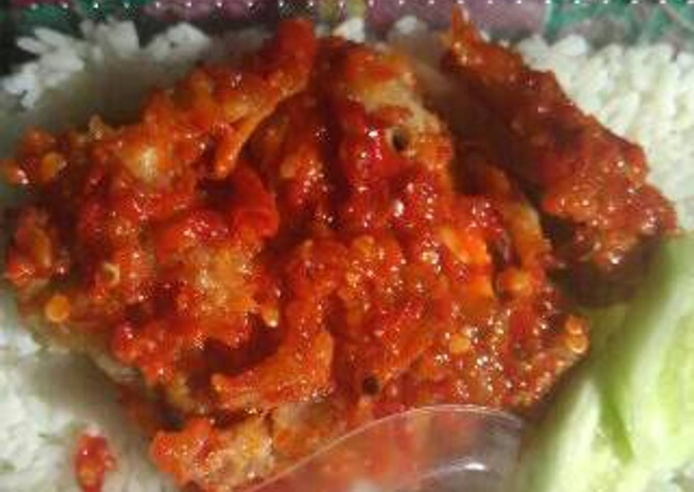 Ayam geprek super pedas