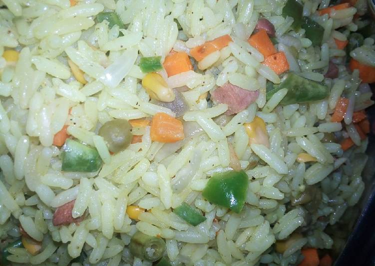 Fried rice with pepper chicken