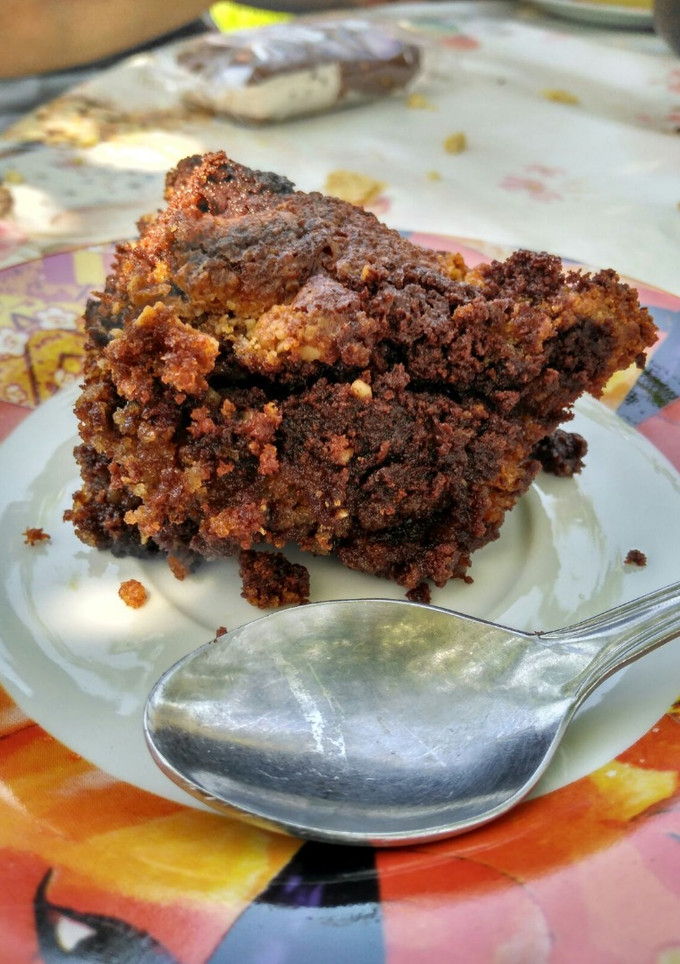 Una foto de Bizcocho brownie de dos colores