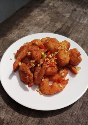 Foto resep Udang & Tahu Cabai Garam