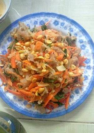 Hình của món Gân bò bóp chua ngọt.