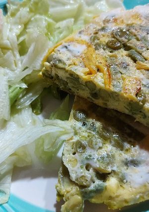 Foto di Frittata non fritta di piselli, fagiolini e philadelphia