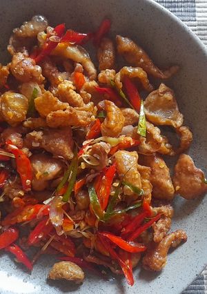 Foto resep Kulit ayam sambal matah