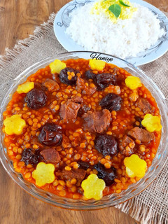 عکسی از دستور خورشت قیمه آلو
