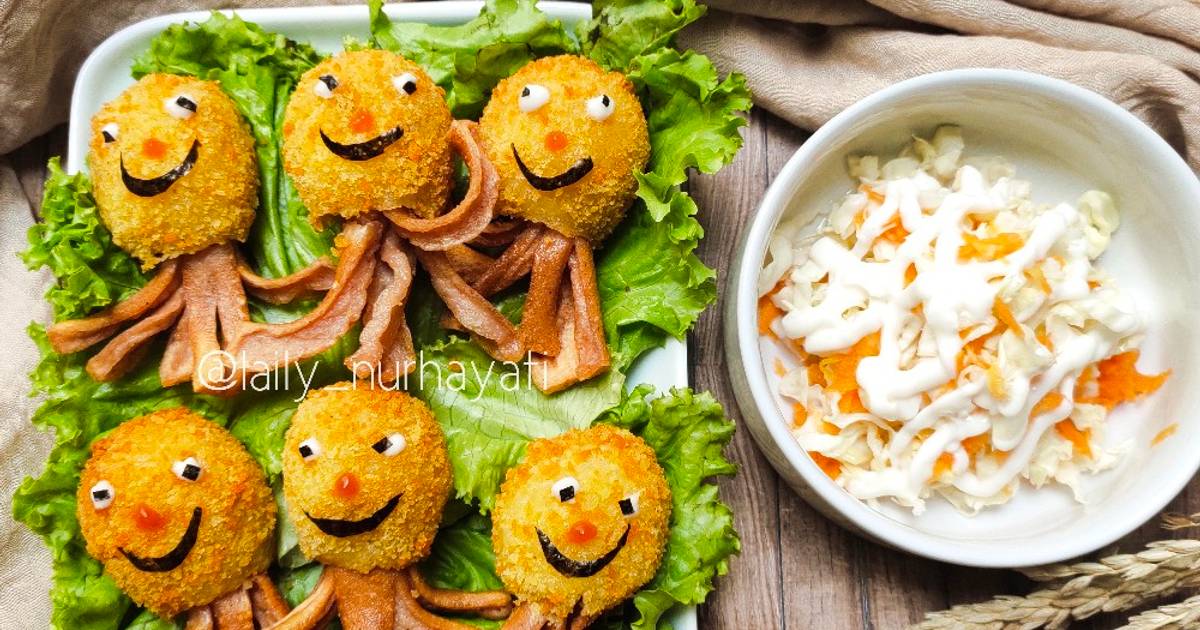 Resep Sosis Kentang Gurita With Salad Mayo Oleh Laily Nurhayati Cookpad