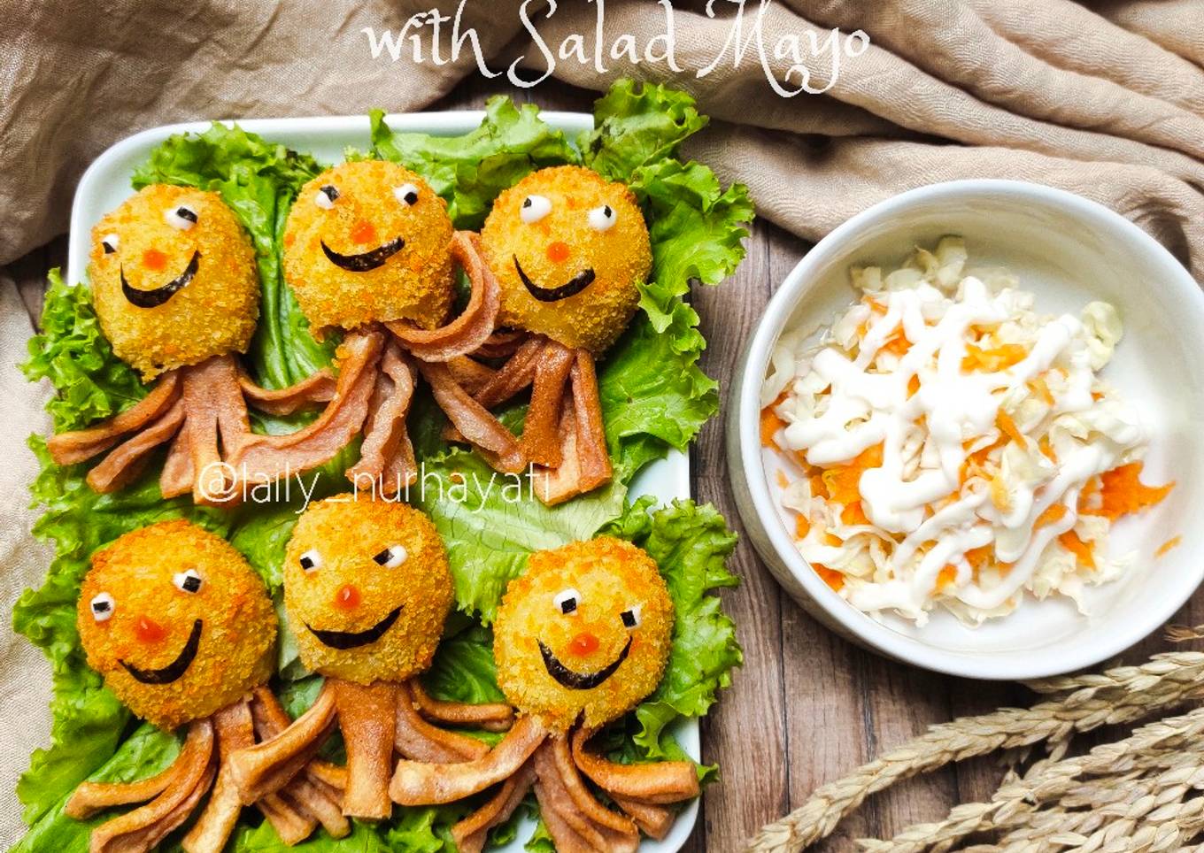 Sosis Kentang Gurita with Salad mayo