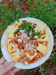 Hình của món Đậu hũ sốt thịt.
