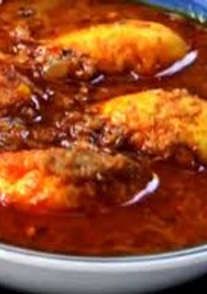 A picture of Bengali chana dal egg curry recipe.