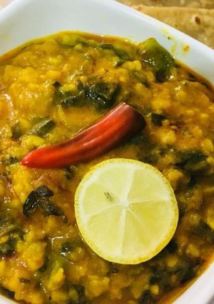 A picture of Moong dal Palak.