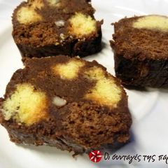 A picture of Chocolate salami with vasilopita leftovers.