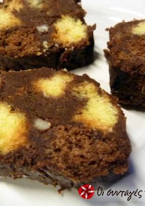 A picture of Chocolate salami with vasilopita leftovers.