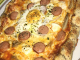 Pizza con borde de queso y masa integral