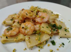 Foto di Calamarata con Gamberetti e Granella di Pistacchio di Bronte