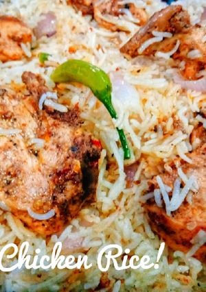 A picture of Spicy Chilli Chicken With Arabian rice!.
