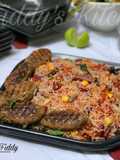 Beetroot,carrot rice with beef Kebabs(Arabian style)