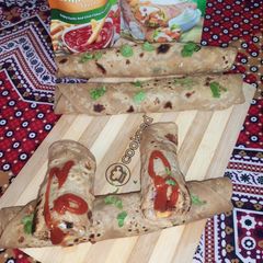 A picture of Chicken fajita Roll paratha.