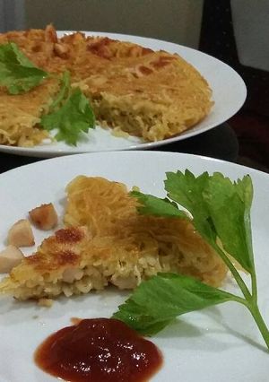 Foto resep Omelet Mie Sosis