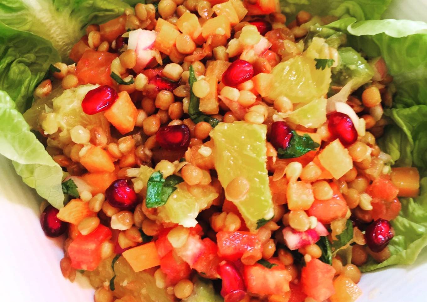 Ensalada crujiente de lentejas