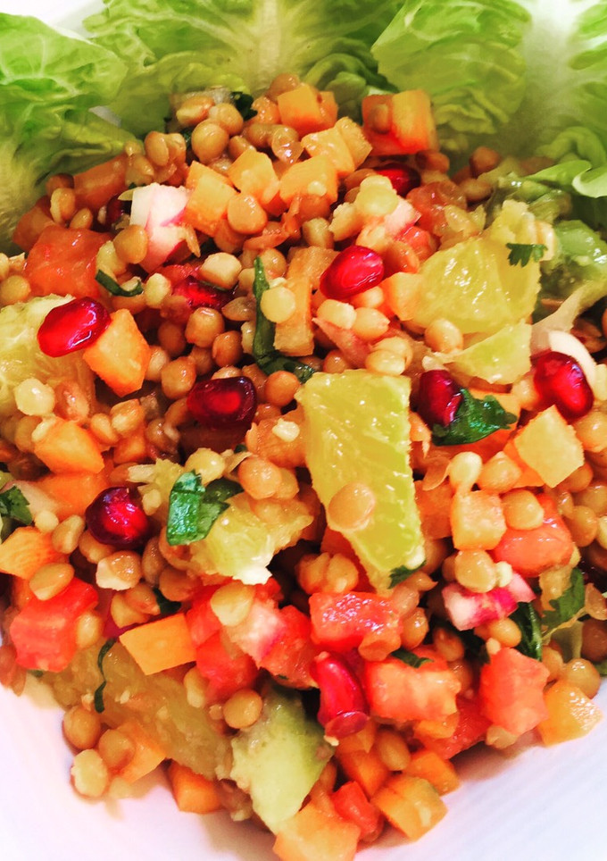 Una foto de Ensalada crujiente de lentejas