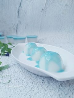 Foto resep Puding Jelly Kelapa Vla Bunga Telang