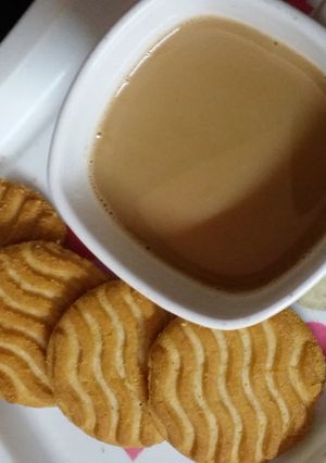 A picture of Basil  leaves masala tea.