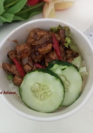 Foto resep Ricebowl Ayam Lada Hitam