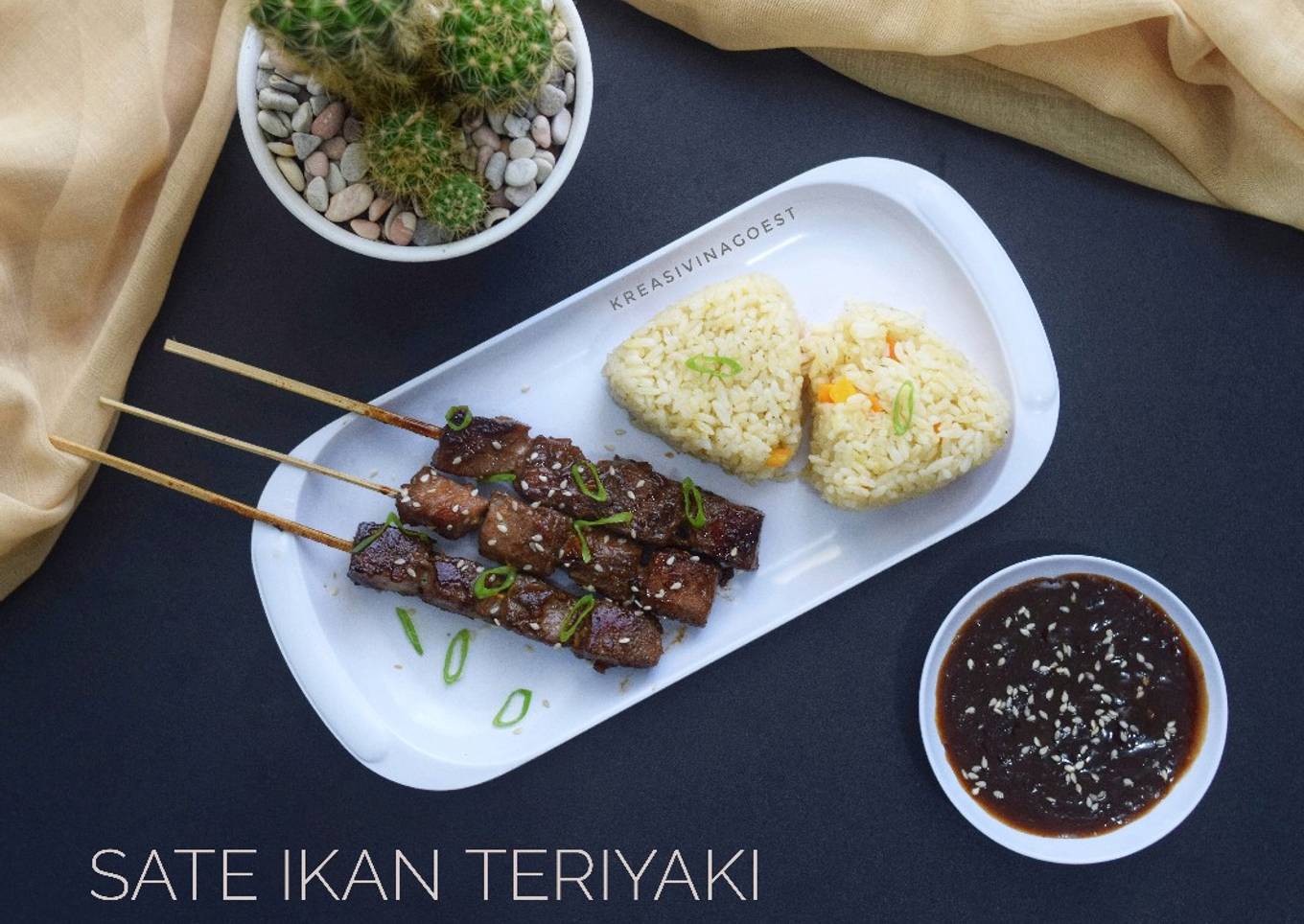 Sate Ikan Teriyaki dan Butter Rice