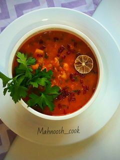 عکسی از دستور سوپ مرغ و جعفری