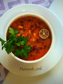 عکسی از دستور سوپ مرغ و جعفری