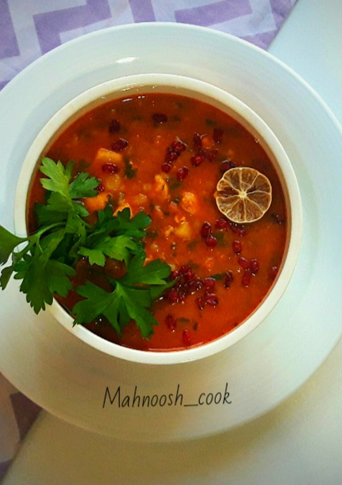 عکسی از دستور سوپ مرغ و جعفری