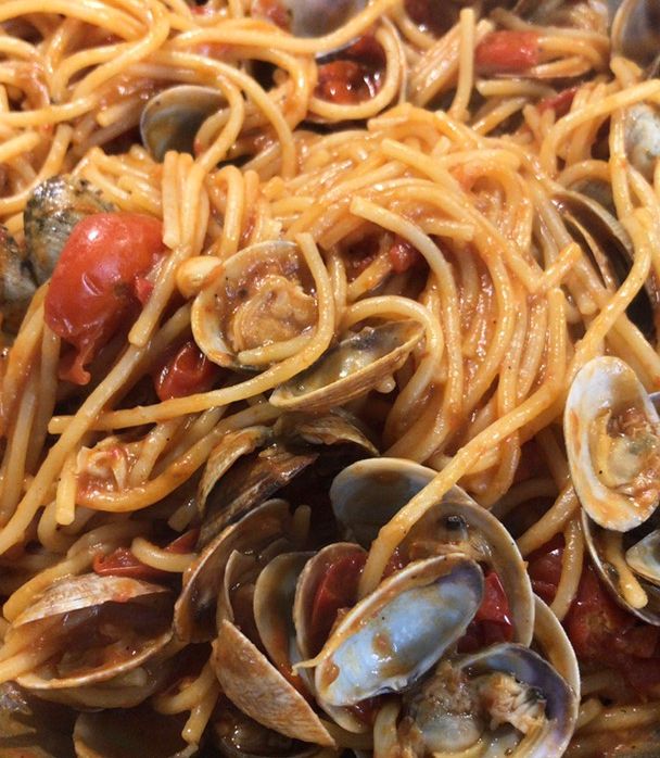 A picture of Risotto-Style Spaghettoni with Clams.