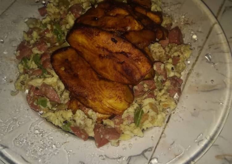 Fried Plantain and Scrambled Eggs