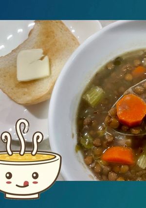 A picture of Mom’s Lentil Soup.