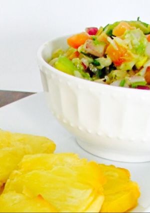 Una foto de Gazpacho de Bacalao